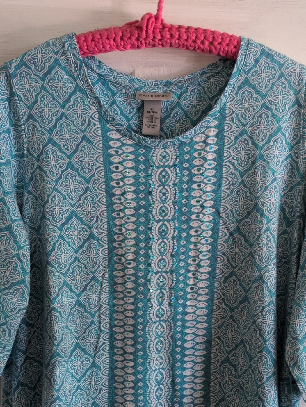 Catherines Teal Printed Tunic